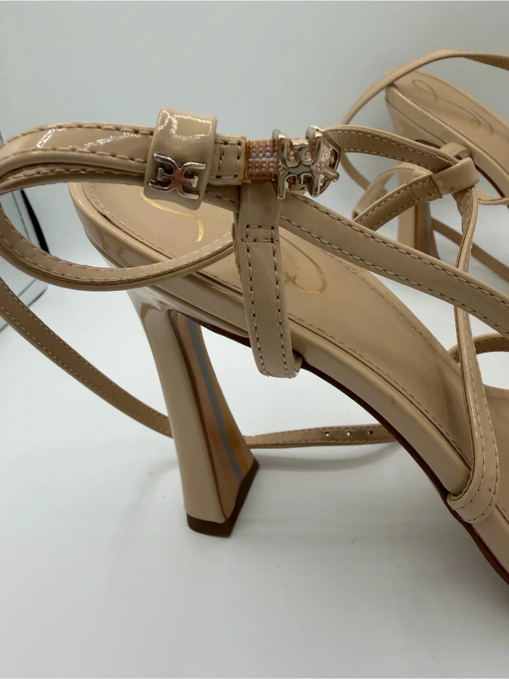 Sam Edelman Beige Nude Strappy Heeled Sandals